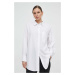 Bavlněná košile Silvian Heach bílá barva, relaxed, s klasickým límcem