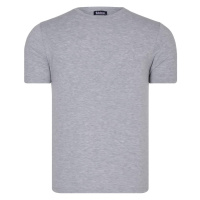 T8569 DEWBERRY BIKE COLLAR MENS T-SHIRT-PLAIN GREY