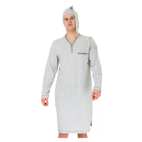 Pánská noční košile Bonifacy 358/03 HOTBERG | světlý melír