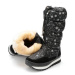 Nepromokavé boty s vločkami sněhule dámské - ČERNÉ
