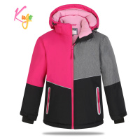 Dívčí zimní bunda KUGO PB3891, růžová / černá Barva: Růžová