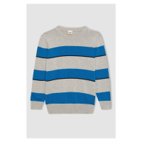 DEFACTO Boy's Crew Neck Striped Sweater