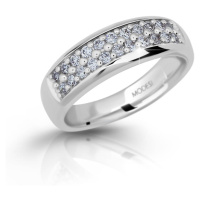Modesi Třpytivý stříbrný prsten se zirkony M11083