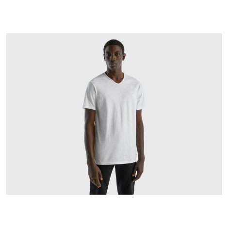 Benetton, V-neck T-shirt In 100% Cotton United Colors of Benetton