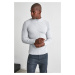 Trendyol Grey Fitted Half Turtleneck Plain Knitwear Sweater