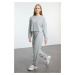 Trendyol Gray Melange Relaxed/Comfortable Towel Knitted Tracksuit Set