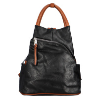 Trendový dámský batoh Zuela, černá – hnědá