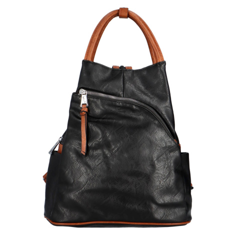 Trendový dámský batoh Zuela, černá – hnědá L&H