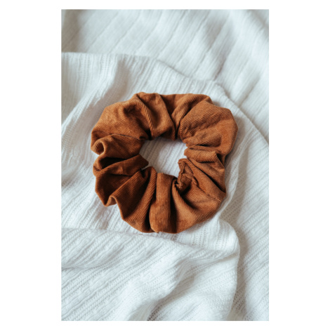 Medová manšestrová gumička scrunchie