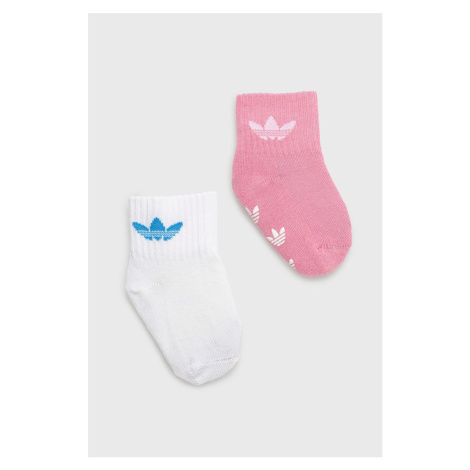 Dětské ponožky adidas Originals 2-pack růžová barva