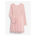 Růžové holčičí puntíkované šaty s tylem GAP