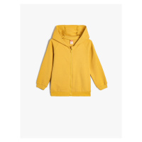 Koton Basic Hooded Sweatshirt Zipper Long Sleeve Cotton