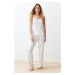 Trendyol White-Multicolor Floral String Strap Knitted Pajama Set