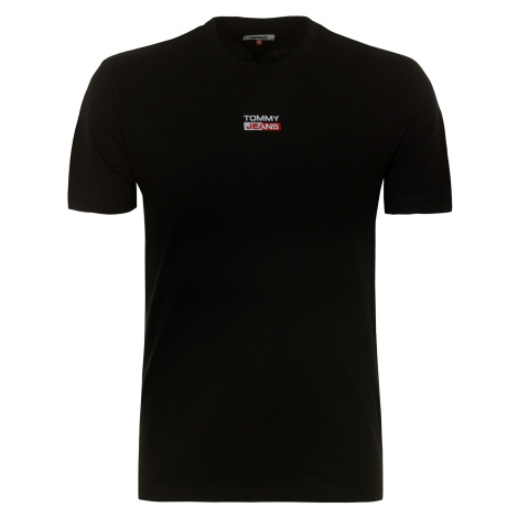 Pánské černé tričko Tommy Hilfiger s vycentrovaným logem