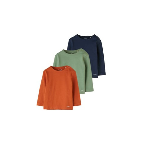 s. Olive r Košile s dlouhým rukávem 3-pack orange /zelená/modrá s.Oliver