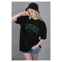 Madmext Women's Black Printed Oversized T-shirt