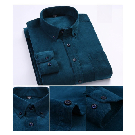 Pánská Corduroy košile z bavlny elegantní košile s náprsními kapsami