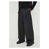 Kalhoty s příměsí vlny Won Hundred černá barva, jednoduché, 2708-14221