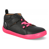 Barefoot dětské kotníkové boty Pegres - Skinny SBF62F černé/růžové