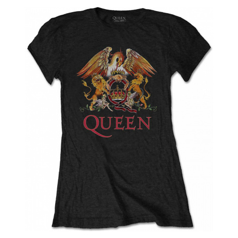 Queen tričko, Classic Crest Black Girly, dámské RockOff