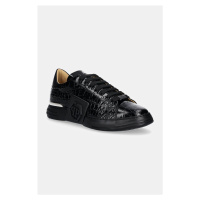 Kožené sneakers boty Philipp Plein Crocco Lo-Top Hexagon černá barva, USC0653 PTE003N 0202