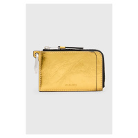 Kožená peněženka AllSaints REMY WALLET zlatá barva, W017XZ