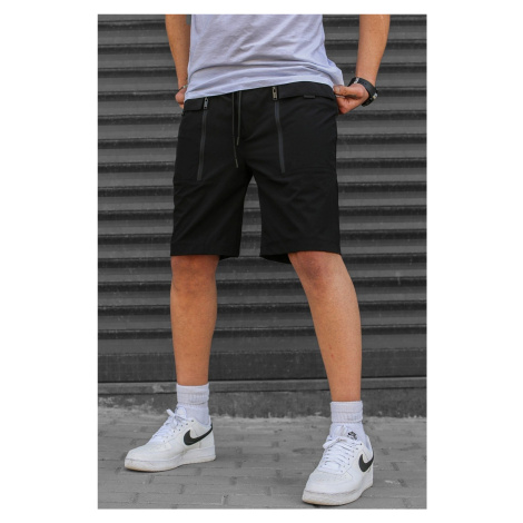 Madmext Black Basic Men's Capri Shorts with Pockets