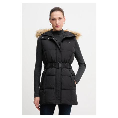 Péřová vesta Pepe Jeans černá barva, zimní, PL4024335