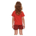 Krátké dívčí pyžamo Princess červené