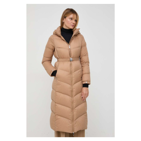Péřová bunda BOSS dámská, béžová barva, zimní Hugo Boss