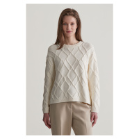 SVETR GANT TEXTURED KNIT C-NECK CREAM