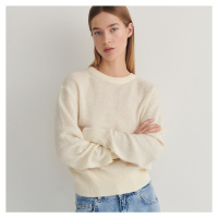 Reserved - Strukturální svetr s bavlnou - Krémová