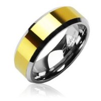 Wolframový prsten se zlatým obvodem
