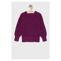 Dětský bavlněný svetr GAP fialová barva, lehký