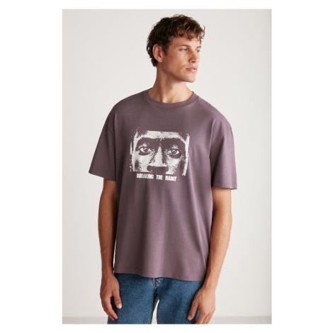 Pánské tričko GRIMELANGE Drake s nadměrným střihem, 100% bavlna, silná texturovaná látka s potis