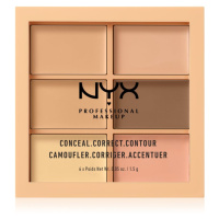 NYX Professional Makeup Conceal. Correct. Contour konturovací a korekční paletka odstín 01 Light