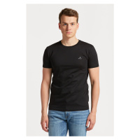 TRIČKO GANT SLIM MERCERIZED SS T-SHIRT černá