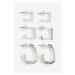 H & M - Kruhové náušnice 3 páry - stříbrná