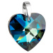 Evolution Group Stříbrný přívěsek s krystaly Swarovski modré srdce 34004.5