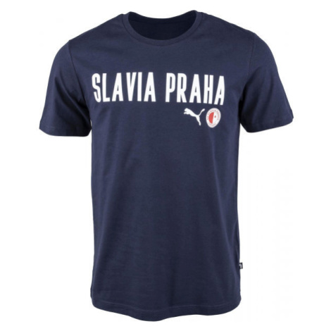 Puma SLAVIA PRAGUE GRAPHIC TEE Pánské triko, tmavě modrá, velikost