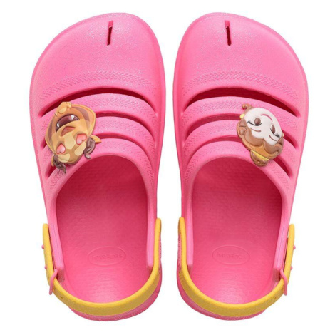 Dětské pantofle Havaianas CLOG PRINCESAS růžová barva