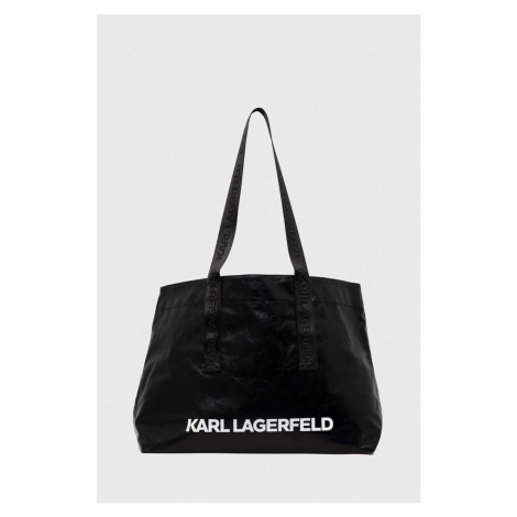 Bavlněná kabelka Karl Lagerfeld černá barva
