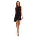 K014 Mini šaty s asymetrickým lemem - černé