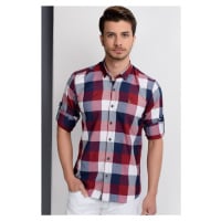 G662 DEWBERRY MEN'S SHIRT-NAVY-BURGUNDY