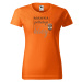 DOBRÝ TRIKO Dámské tričko s potiskem Mamka potřebuje kávu Barva: Oranžová