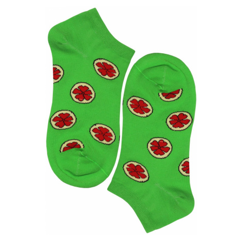 Crazy Socks kotníčkové bavlněné ponožky ECC2001 zelená Emi Ross