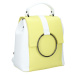 Dámský kožený batoh Vera Pelle Cecilie - žluto-bílá