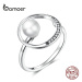 Univerzální prsten ze stříbra s perlou SCR664 LOAMOER