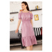 armonika Women's Dried Rose Dress with Elastic Waist Straps