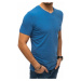 Buďchlap Stylové tričko v modré barvě s výstřihem do V